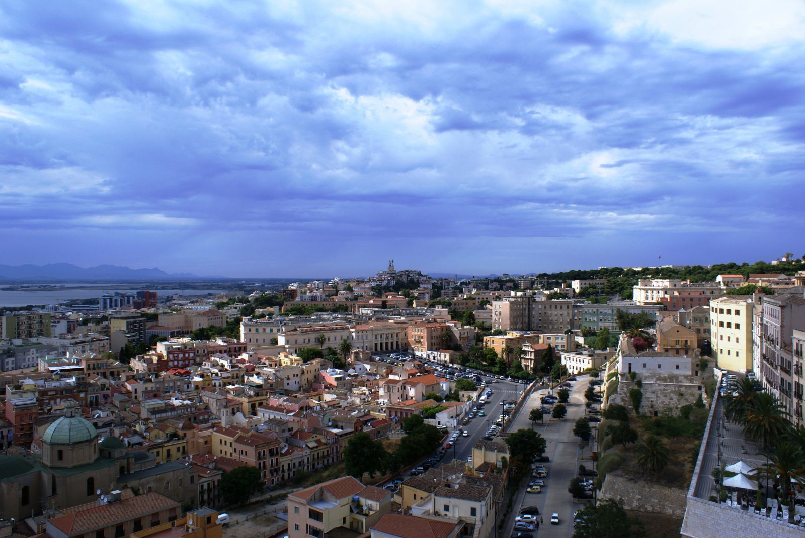 Cagliari aerial view of the city