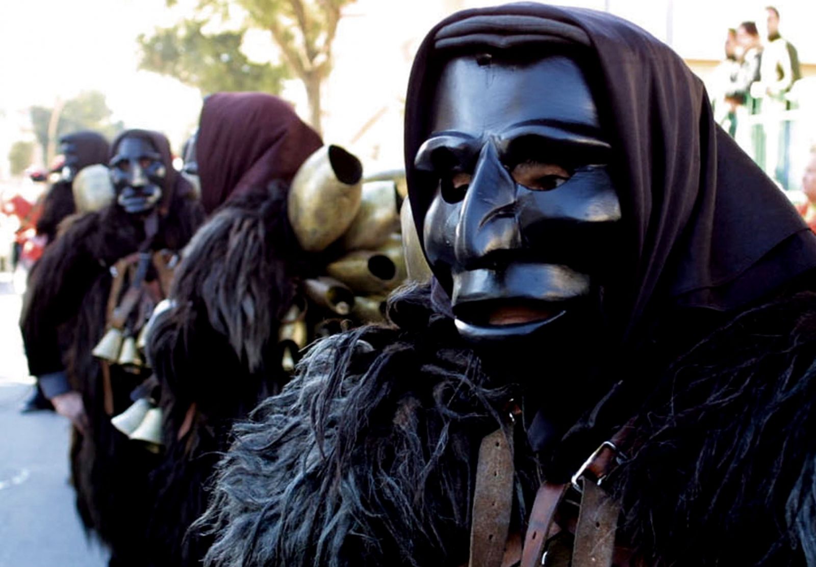 Masked parade traditional Carnival event in Sardinia