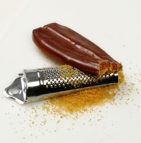 Sardinian food bottarga made of mullet roe