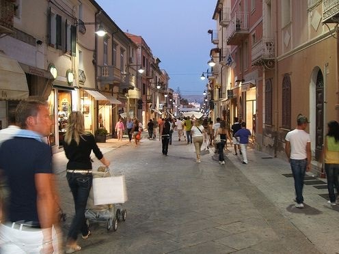 Historic centre of Olbia main street