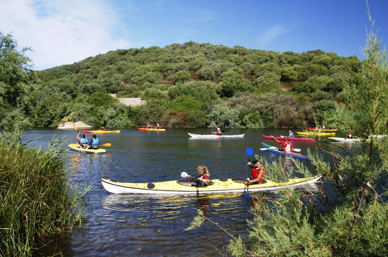 kayaks on the Padrongianus river in Olbia