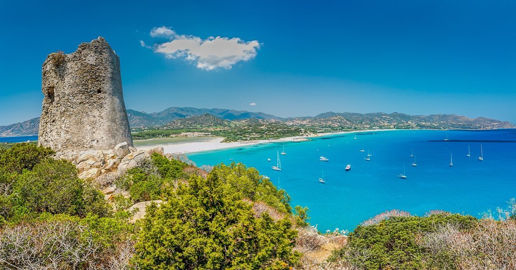 Summer in Villasimius beach in South Sardinia