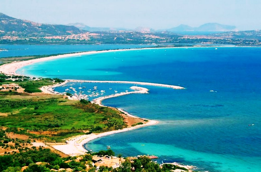 view of San Teodoro in Sardinia with La Cinta beach 