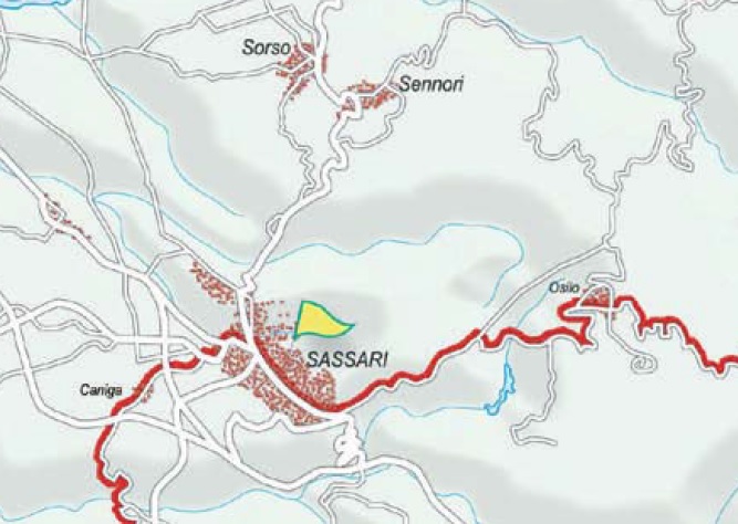 Biking route map, north Sardinia